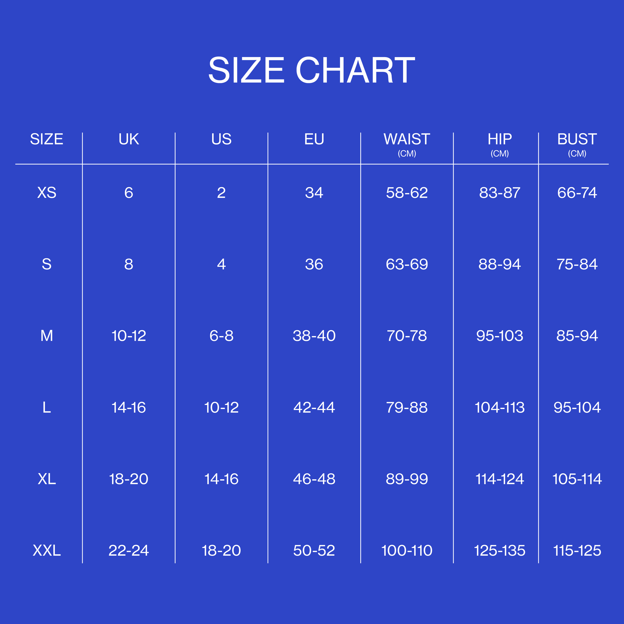 size chart