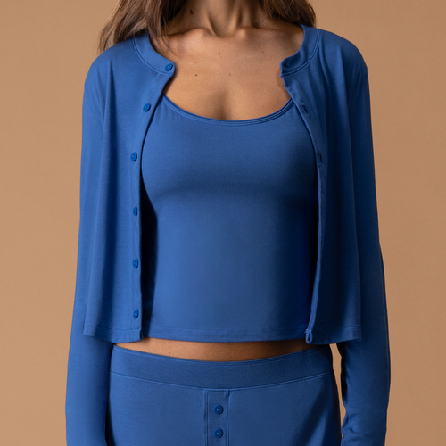 The Off-Duty Cardigan - Steel Blue